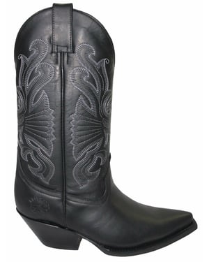 Grinders zwart lederen western cowboylaarzen-buffel
