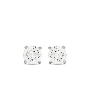 Luxenter oorbellen, basis 925 sterling zilver en glanzende zirkonia met gerhodineerde afwerking