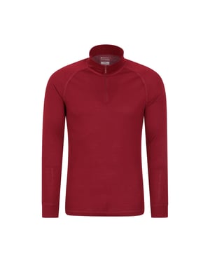 Mountain Warehouse Heren Talus Zip Neck Thermo Top met lange mouwen (Rood)
