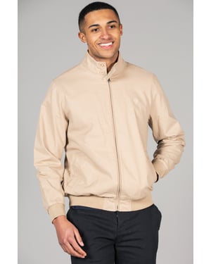 Stone Cotton Funnel Neck With Buttons Jacket