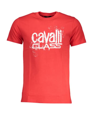 Cavalli Class Verfspatten Logo Rode T-Shirt