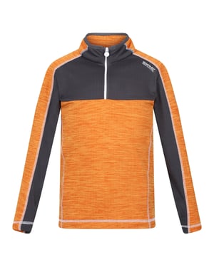 Regatta Kinderen/Kinderen Hewley Recycled Half Zip Fleece Top (Oranje peper/Grijs)