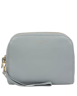 'Brompton' Cashmere Blue Leather Make-Up Bag