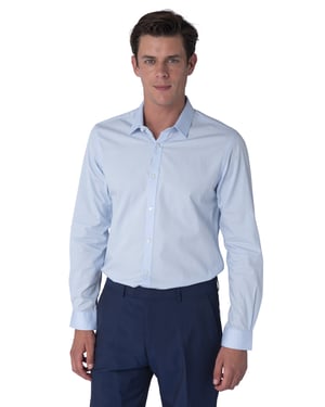 Harry Brown Theo Sky Blue Cotton Shirt