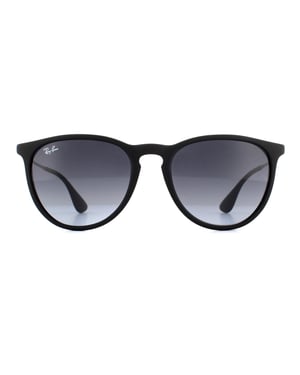 Ray-ban round dames rubberised zwart grijze gradiënt zonnebril