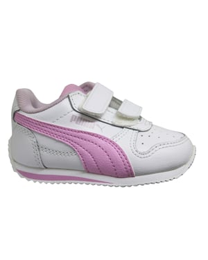 Puma Fieldsprint Leather Hook & Loop Kids White Low Toddlers Trainers 354597 52