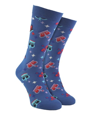 Katoenen Kroonontwerp Unisex Sokken - Blauw