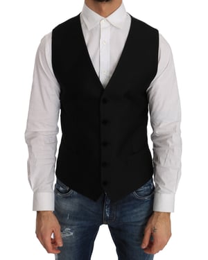Dolce & Gabbana Mannen Zwart Polka Dot Patroon Vest