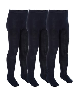 Sock Snob - 3 Paar Meisjes Bamboe Panty's Multipack | Effen Panty's voor School - Marine