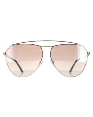 Tom Ford Aviator Womens Silver Havana Brown Silver Gradient Mirror Binx FT0681