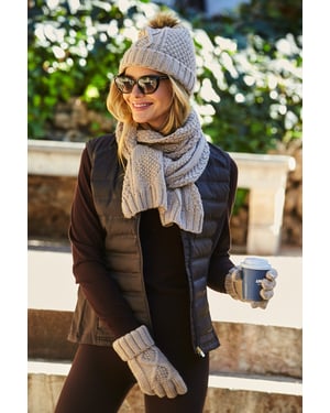 Kelly Stone Cable Knit Scarf