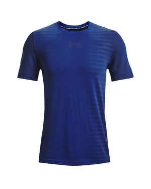 Under Armour Naadloos Woordmerk Heren Blauw T-Shirt