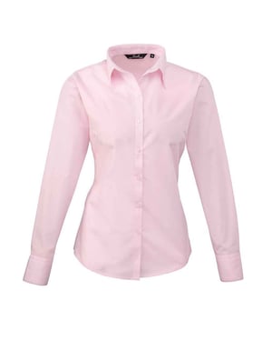 Premier Womens/Ladies Long-Sleeved Shirt (Pink)
