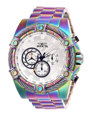 Invicta Bolt 25520 Heren Horloge - Quartz Uurwerk - Roestvrij Staal met witte Wijzerplaat - 52mm