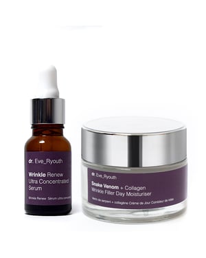 Wrinkle Renew Ultra Concentrated Serum 15ml & Snake Venom + Collagen Wrinkle Filler Day Moisturiser 50ml