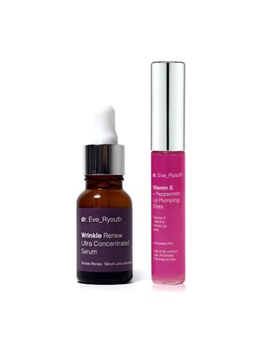 Wrinkle Renew Ultra Concentrated Serum 15ml + Vitamin E och pepparmynta Lip Plumps 8ml