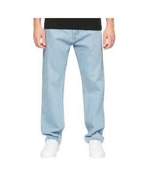 Crosshatch Mens Tillman Stone Wash Baggy Jeans (Ljus)