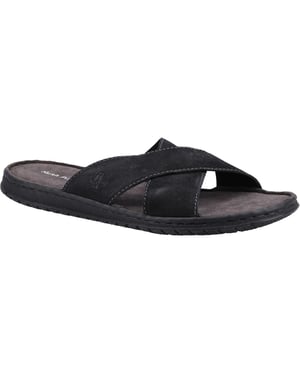 Hush Puppies Heren Nile Crossover Leren Sandalen (Zwart)
