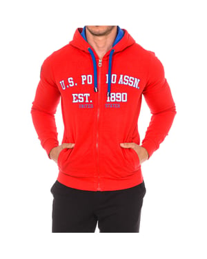 Långärmad sweatshirt med rund hals, huva och dragkedja 52129 herr