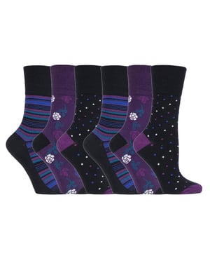Gentle Grip - 6 Pairs Ladies Gentle Grip Non Elastic Socks - GG138