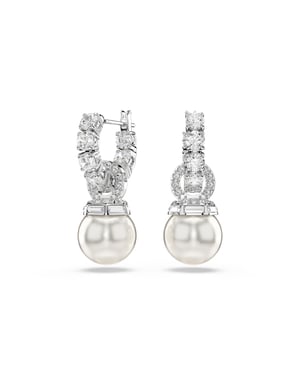 Swarovski 'Matrix Pearl' Women's Base Metal Drop Earrings - Silver 5691716