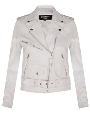 Womens Cowhide Leather Biker Jacket-Mansfield