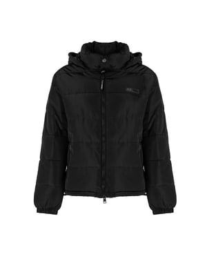 Plein Sport Bold Ruglogo Gevoerde Zwarte Jas
