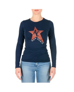Andrew Charles By Andy Hilfiger Womens LS T-Shirt TS602 031002 Phenix Navy