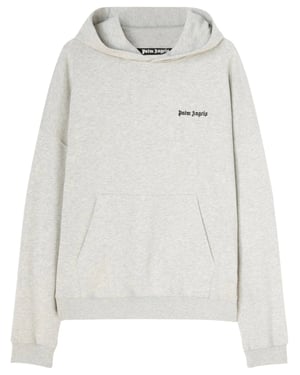 Palm Angels Embroidered Logo Hoodie in Grey