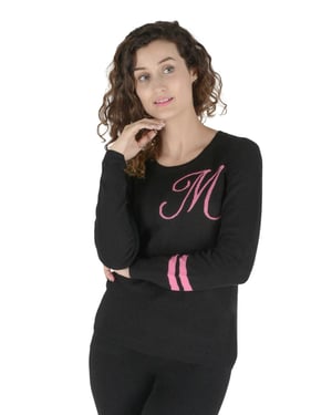 Crown Of Edinburgh Cashmere Crew Neck Sweater Stockbridge Black M