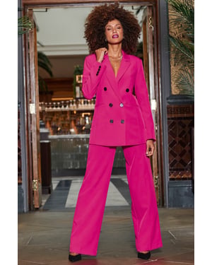 Pink Longline Tuxedo Blazer