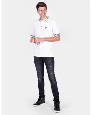 Les Hommes Polotröja LHU Gang Herr Vit