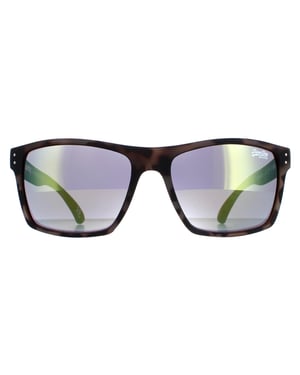 Superdry Kobe SDS 122 mat rubberen tortoise grijs geel flash mirror zonnebril