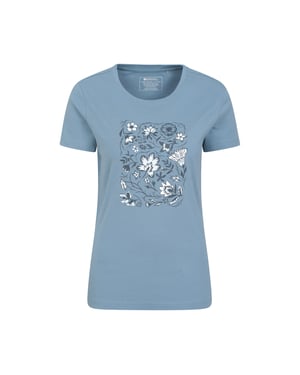Mountain Warehouse Dames/Dames Paisley Bloemen Organisch T-Shirt (Blauw)