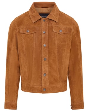 Mens Tan Goat Suede Leather Jacket- Nurmes