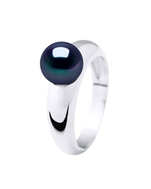 DIADEMA - Ring Real Freshwater Pearls - Black Tahitian Style