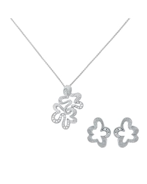 Orphelia 'Malenia' Women's 925 Sterling Silver Set: Chain-Pendant + Earrings - Silver SET-7077