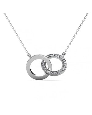 Circle Twin Necklace - Silver och kristall