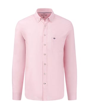 Fynch-Hatton Long Sleeved Oxford Button Down Collar Shirt Pink