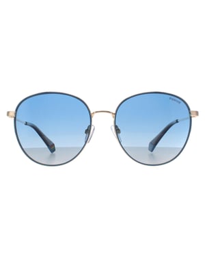 Polaroid Ronde Unisex Goud Blauw Blauw Gradiënt Gepolariseerd PLD 6215/S/X