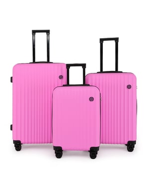 Harde schaal ABS roze kofferset 8 wielen reiskoffer vakantietassen