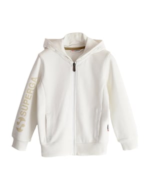 Superga Childrens/Kids Sleeve Print Full Zip Drawstring Hoodie (White)