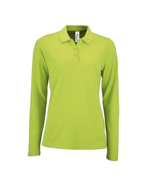 SOLS Dames/Dames Perfect Pique Poloshirt met Lange Mouwen (Appelgroen)