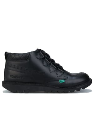 Kickers Kick Mid Quilt leren damesschoen in zwart