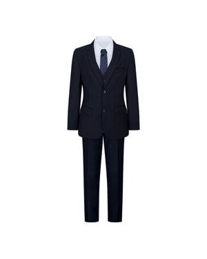 Boys 5 Piece Navy Blue Classic Suit
