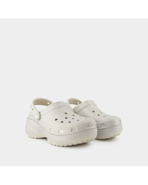 Classic Platform Glitter Sandals - Crocs - Synthetic - Silver
