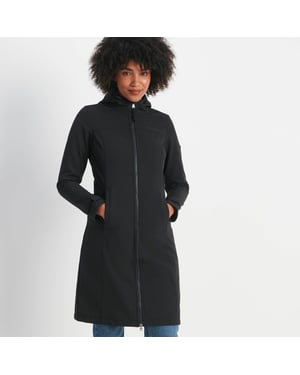 Marina Womens Extra Long Softshell Jacket Black