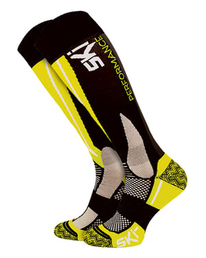 Technische Skisokken | COMODO | High-Performance Kniehoog Snowboardsokken | Heren & Dames - Geel