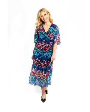 Louise Half Wrap Mesh-klänning