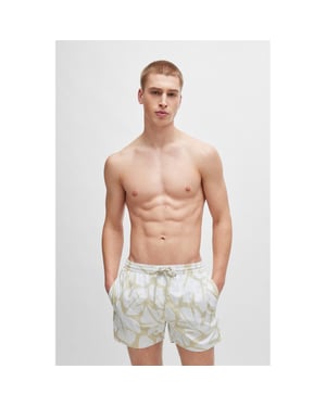 Men's Boss Bari Quick-Dry Swim Shorts in White